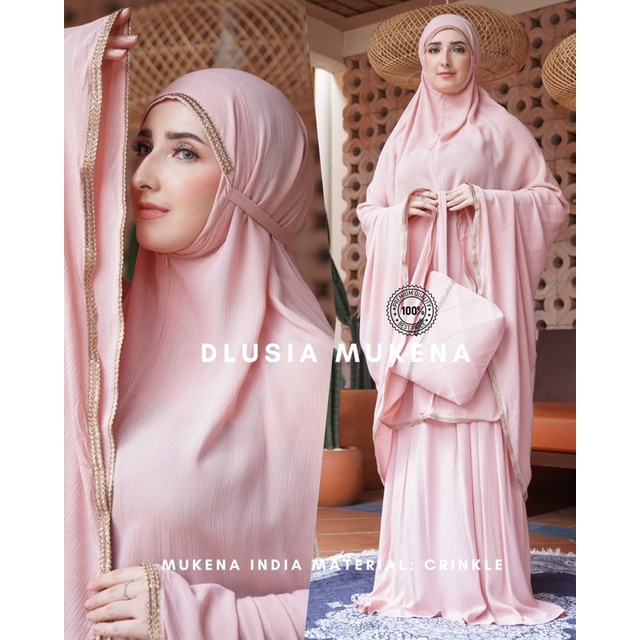 Mukena Arab DLUSIA INDIA Crinkle Jumbo Mukena Mewah Dewasa