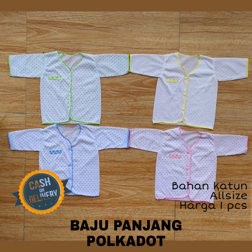 1 LUSIN (12 pcs) Baju bayi pendek POLKADOT halus lembut TERMURAH