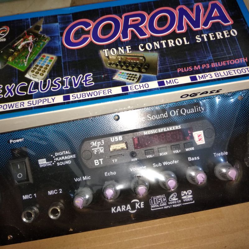 KIT TONE CONTROL STEREO SUBWOOFER ECHO MIC PLUS MP3 BLUETOOTH