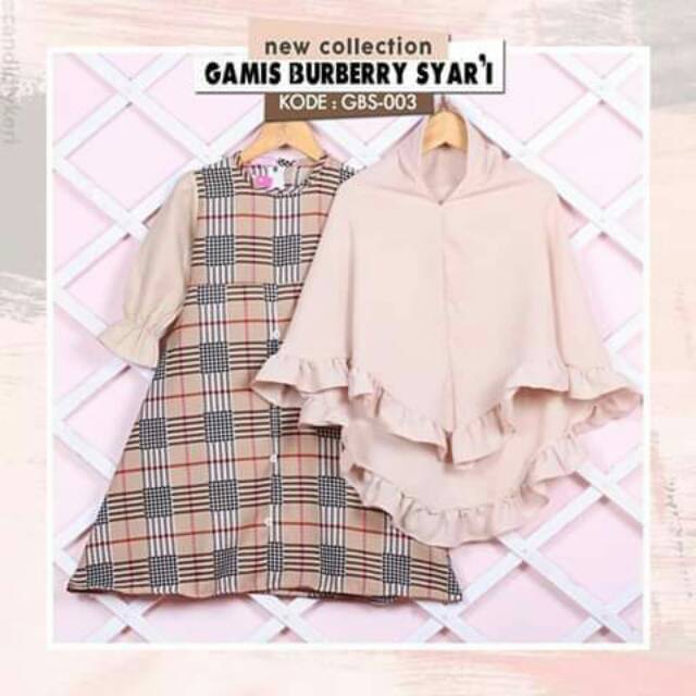 Gamis paku payung burberry