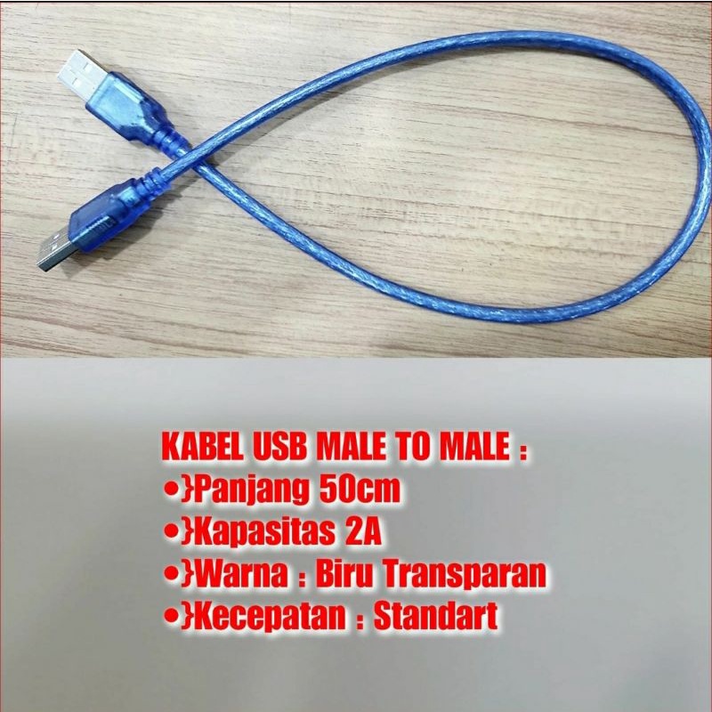 KABEL USB MALE TO MALE 2A