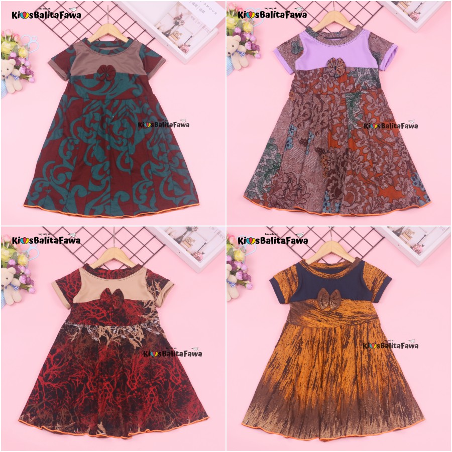 (BATIK) Dress Kelly uk Bayi-6 Tahun / Dres Anak Perempuan Pesta Murah Baju Harian Gaun Grosir Cewek