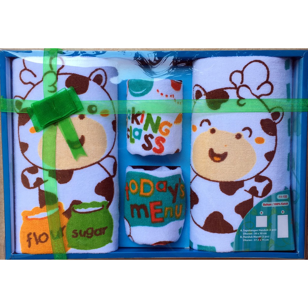 Kado Bayi Set Box Sapu Tangan Handuk Mandi Bayi