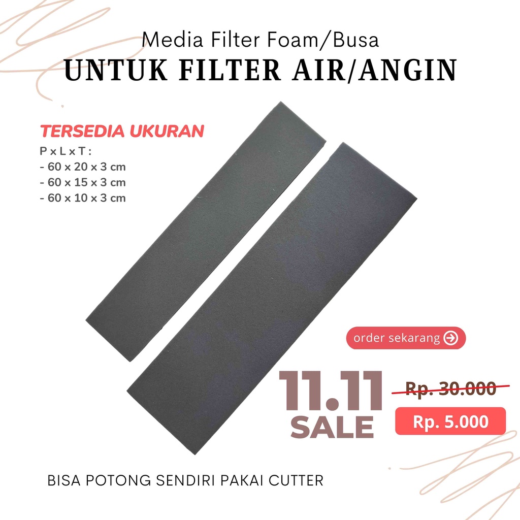 Media Filter Foam atau Busa untuk Filter Air / Filter Angin