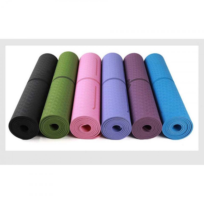 Yoga Mat Karpet Pilates Matras Senam Fitnes Anti Slip TPE 183x61CM