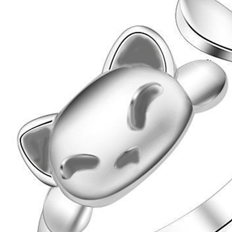 Fancyqube Cincin Sterling Silver S925 Desain Kucing Gaya Retro Untuk Wanita
