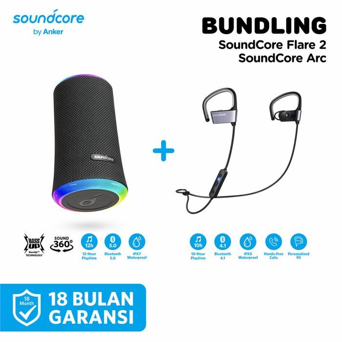 BUNDLING Speaker Soundcore Flare2 A3165 +Earphone Soundcore Arc A3261