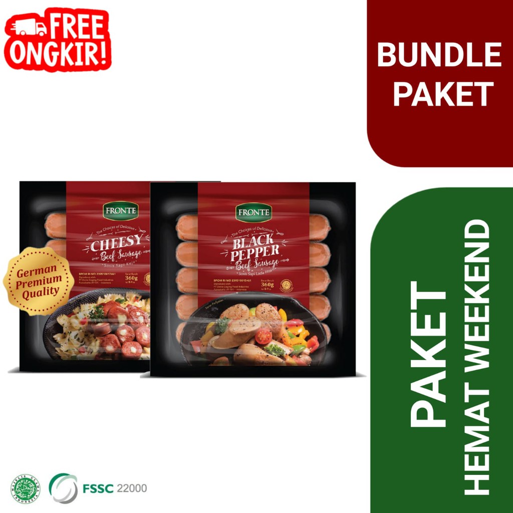 

Bundling Sosis Fronte Cheesy Beef 360gr & Sosis Fronte Blackpepper 360gr