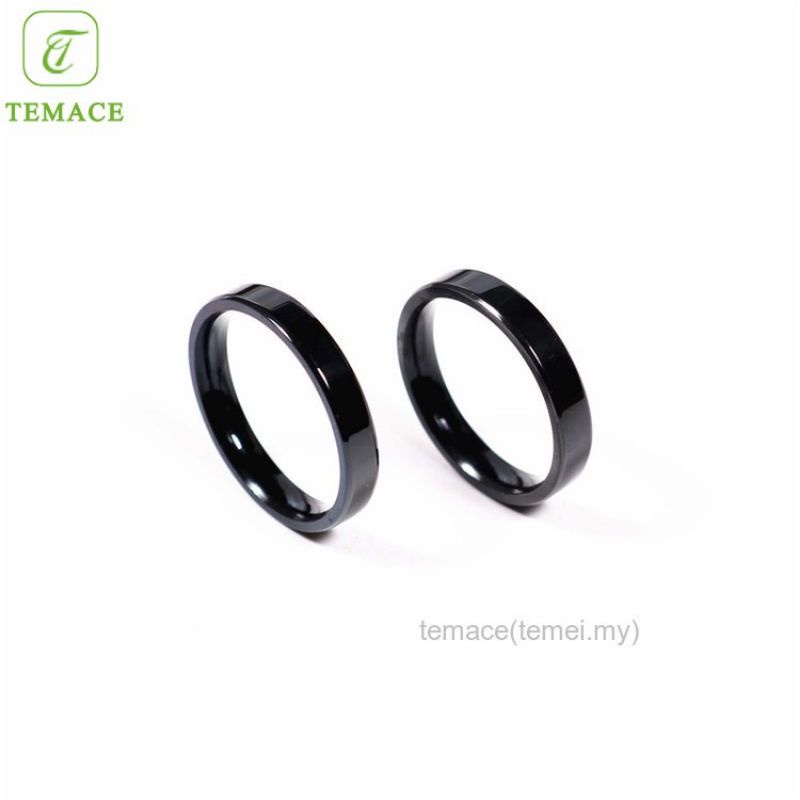 Cincin titanium/couple polos warna hitam termurah | lebar 3mm