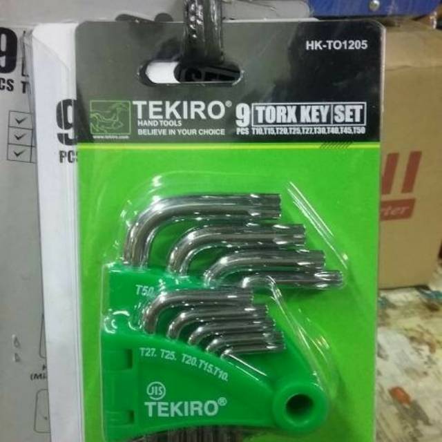 Kunci L set bintang TEKIRO panjang 9 pcs