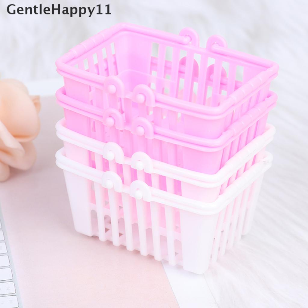 Gentlehappy 2Pcs / Set Mainan Miniatur Keranjang Belanja Supermarket Untuk Aksesoris Rumah Boneka