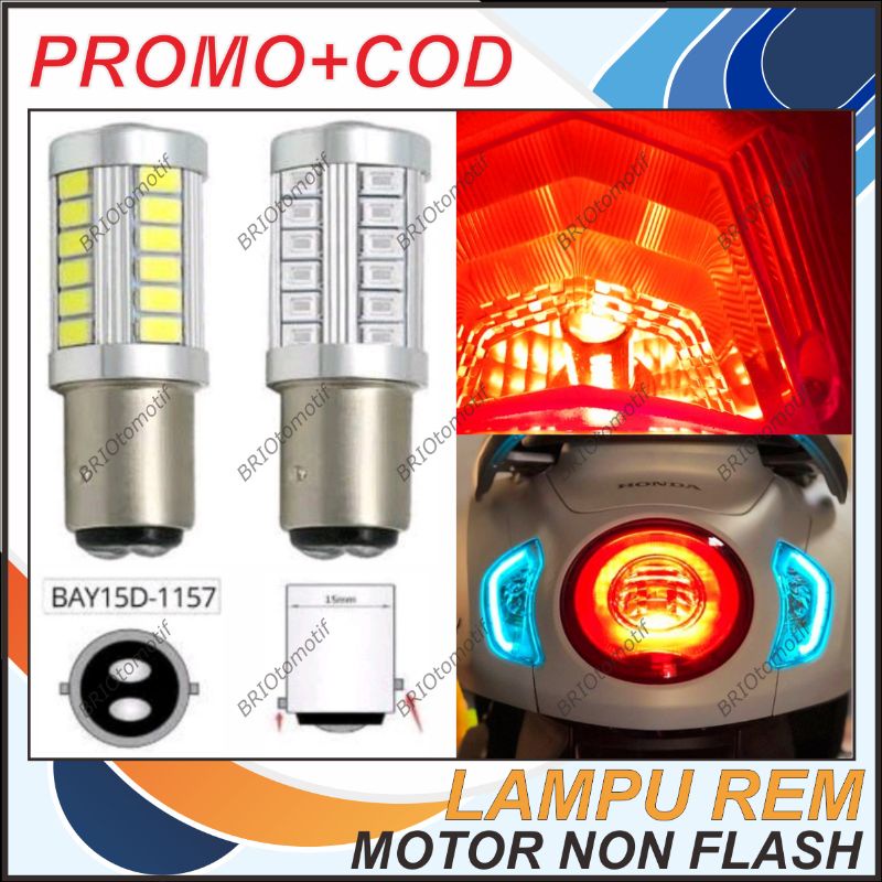 LAMPU REM MOTOR LED 33 MATA CANBUS NO ERROR NON KEDIP SUPRA KHARISMA VARIO REVO BLADE JUPITER MIO BE