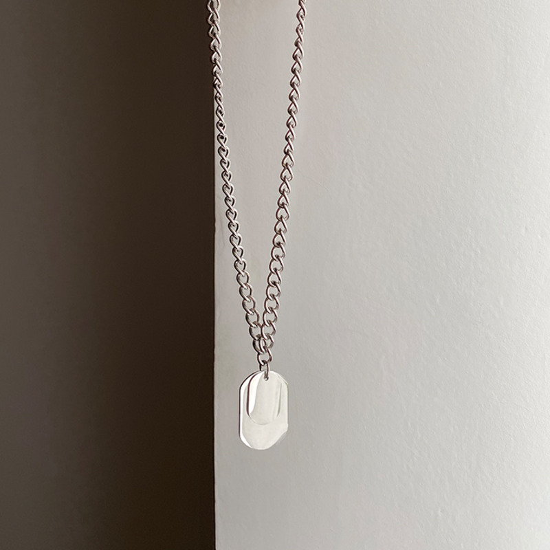 Tag Necklace Trendy Simple Personality Street Hip Hop Pendant Chain