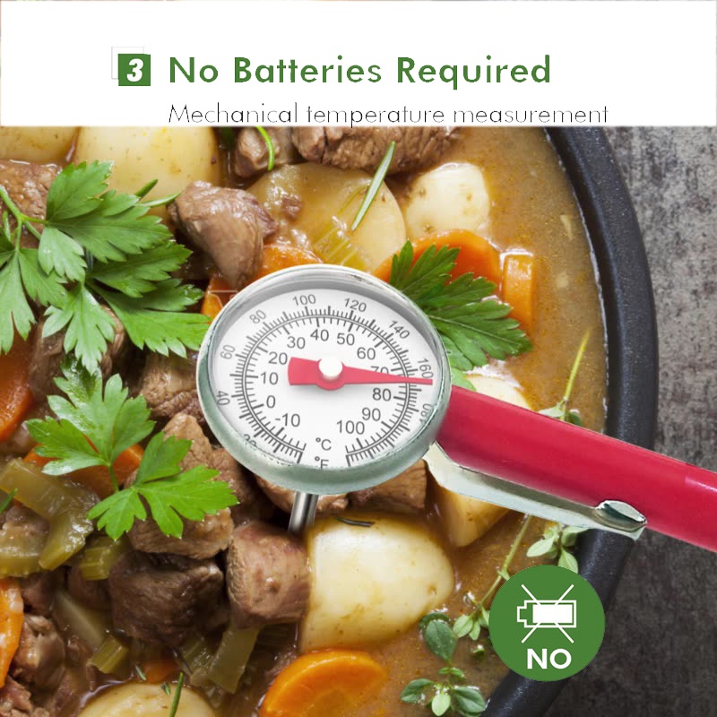 Thermometer Minyak Dapur/Thermometer Kopi Susu Minuman/Thermometer Dapur BBQ Makanan/Thermometer Mekanik
