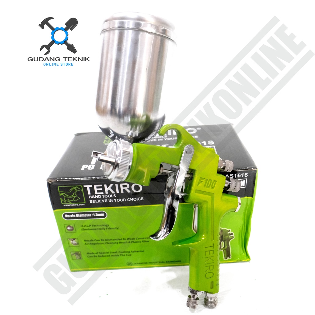 Spray Gun Tabung Atas 400cc TEKIRO F100G / Alat Semprot Semprotan Cat Spraygun F100G TEKIRO