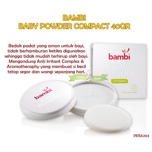 PERA203 BEDAK BAYI BAMBI BABY POWDER COMPACT 40GR ( exp jun 2026)