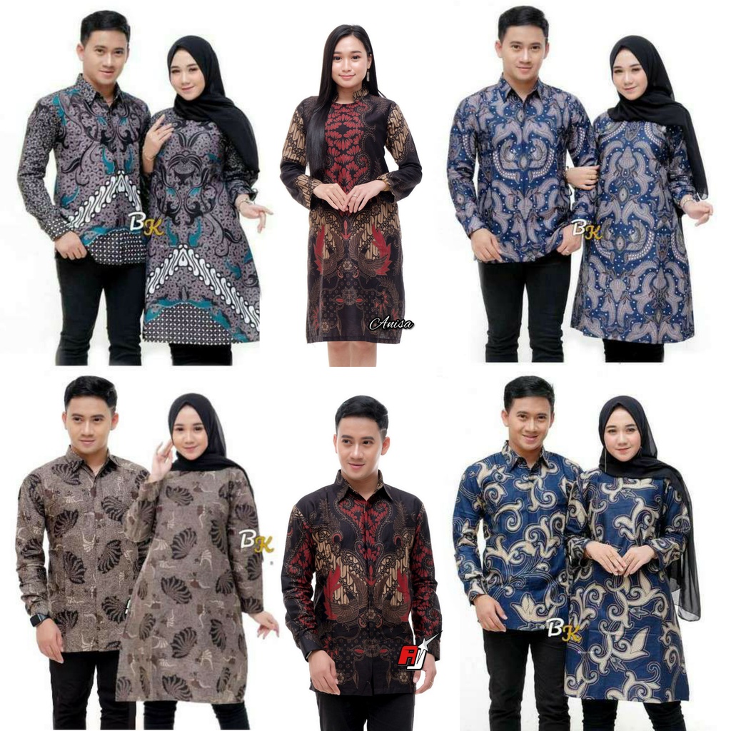 Maura Couple - Sania Ruffle Batik Couple Ori Ndoro Jowi Garansi Termurah Shopee - BATIK MODERN SOLO