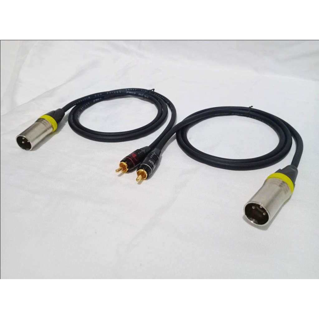 KABEL MIXER KE AMPLIFIER XLR COWOK KE RCA 1-3 METER 2 PCS