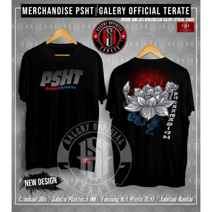 KAOS PSHT MOTIF BUNGA TERATAI