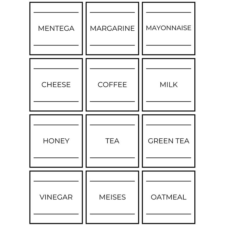 

Sticker Waterproof Bumbu Dapur & Bahan Makanan - Part 1 - Sticker B