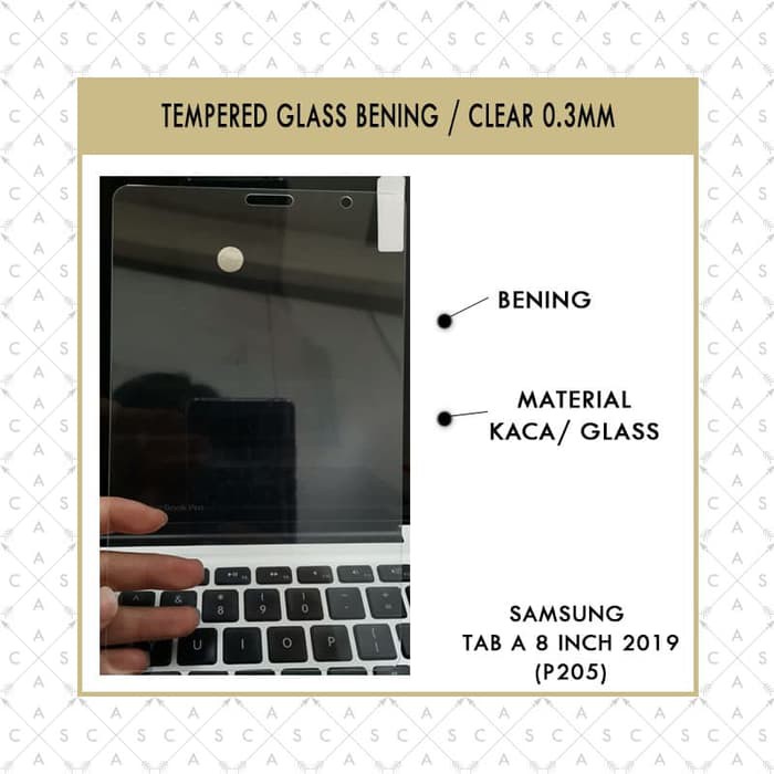 CASA Tempered Glass for Samsung Tab A 8 inch 2019 (P355) S Pen - Clear