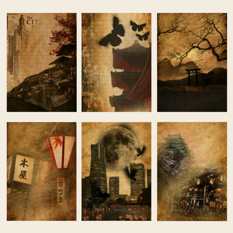 

[DAYOKEU] Kertas Scrapbook | Vintage Motif Japan Old Paper for Journaling