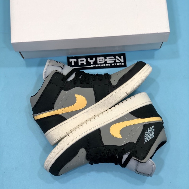 Nike Air Jordan 1 Mid Black Iron Grey