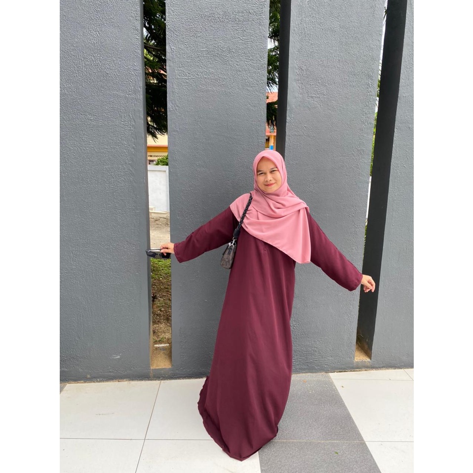 ZEHRA ABAYA By ellmuslimah warna Burgundy