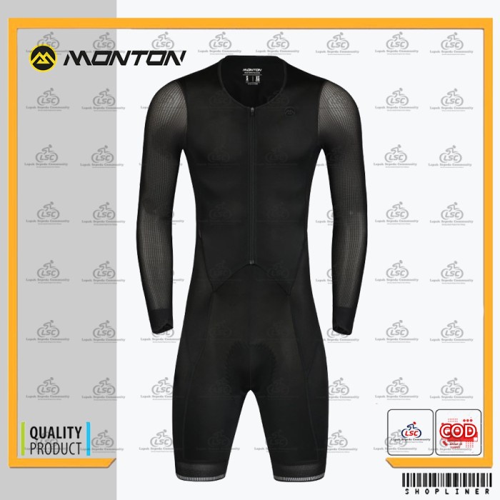 SkinSuit Long Monton Dark Warrior Baju Sepeda Roadbike Cycling Sleeve - S