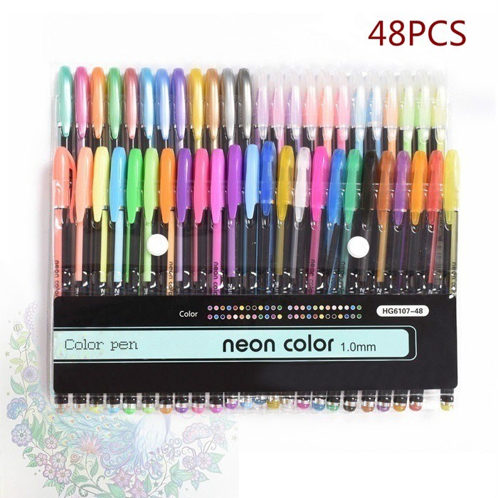 

Murah 48Pcs / Set Pulpen Gel Warna Pastel Glitter Metalik untuk Dewasa