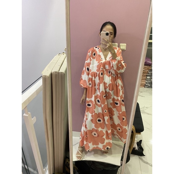 NABO - Sayonara Big Flower Salem Long Dress