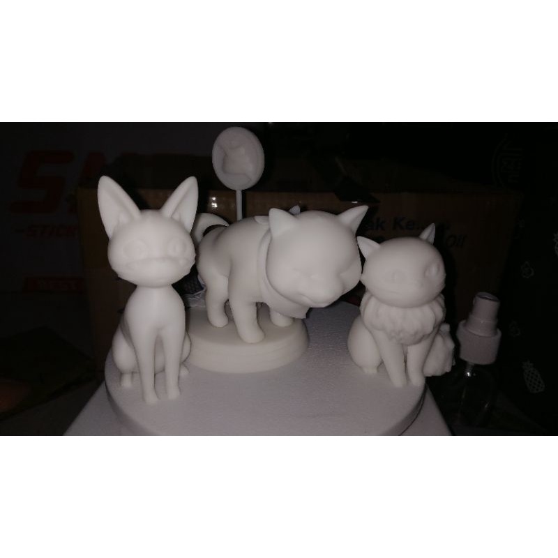 resin figure doge shiba inu and cat