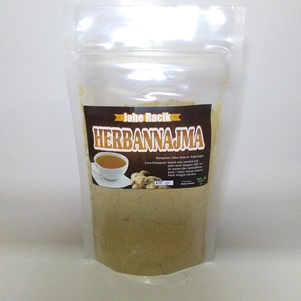 

Jahe Racik Herbannajma Kemasan 100 Gram Jahe Bubuk Minuman Herbal Jahe Habbatussauda'