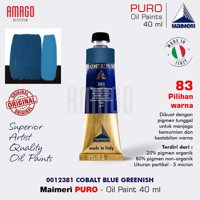 MAIMERI PURO - OIL PAINT - COBALT BLUE GREENISH - 40ML - M0012381