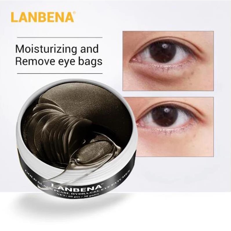 LANBENA Black Pearl Hydra Gel Eye Patches/Mask Masker Mata Anti-Aging Melembabkan Anti-kerut Hapus Kantung Mata