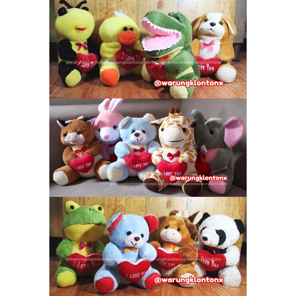  Boneka  Aneka Karakter dan Hewan Binatang Love 22cm 