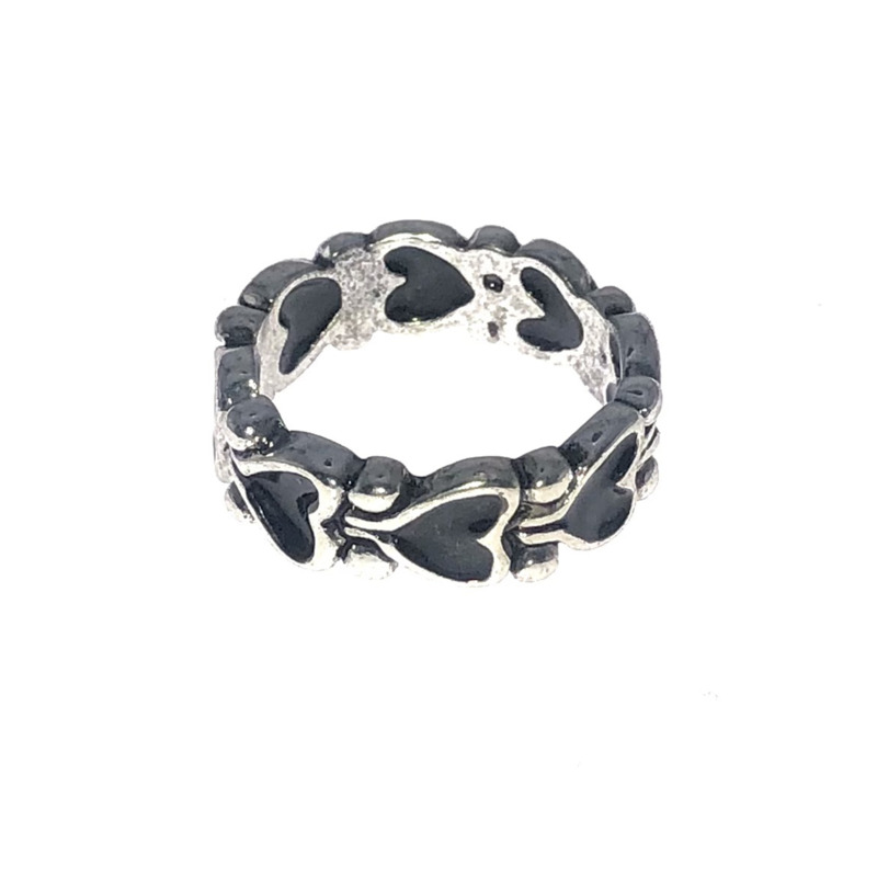 Black Love Ring Accessories Dark Retro Hip Hop