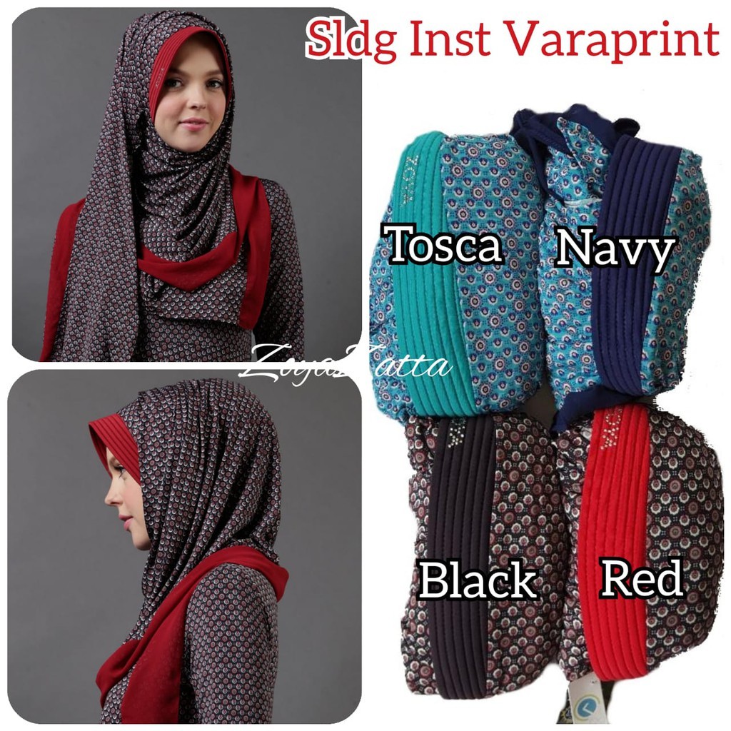 HIJAB PASHMINA INSTAN ZOYA FARA PRINT MOTIF (READY NAVY) / PASMINA INSTAN ZOYA PROMO MURAH LEBAY