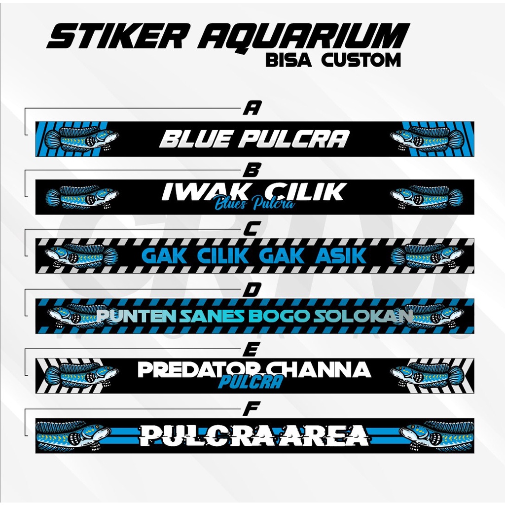 Stiker Aquarium Awas Ikan Galak Stiker Channa Pulcra Waterproof - Creative Works