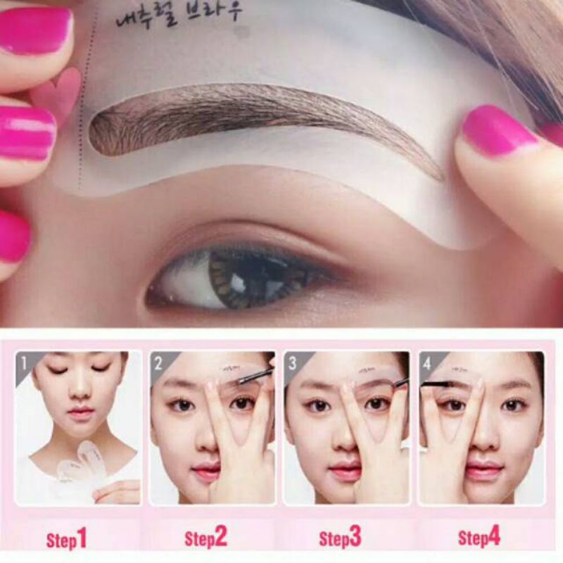 Cetakan Alis 3 IN 1 Mini Eyebrow Template Kit 3in1 Pencetak Alis 3 Bentuk Alis Mini Brow Class Cetakan Alis