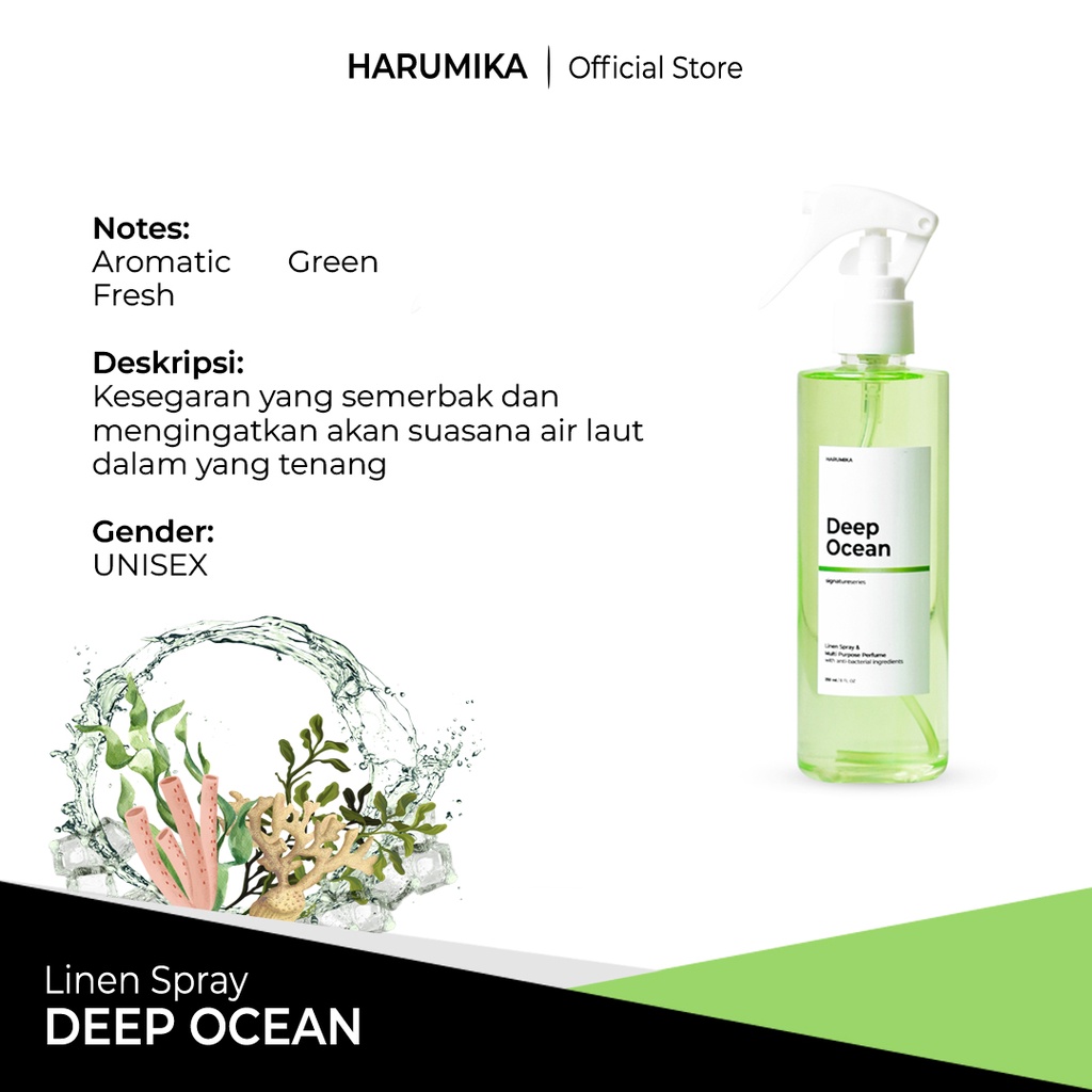 HARUMIKA DEEP OCEAN 250 ml LINEN SPRAY ANTI BACTERIAL