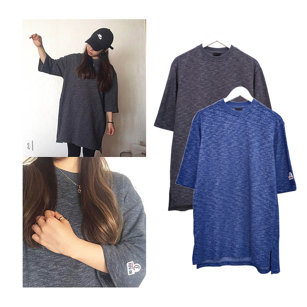 Dress FELTICS Sweatshirt - Sweater Dress Abu-abu Biru Baju Hangat size XS S M