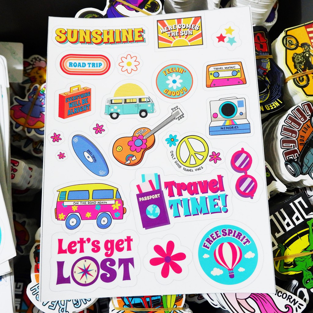 Stiker Sticker Summer Vocation untuk hape, helm, tumblr, laptop