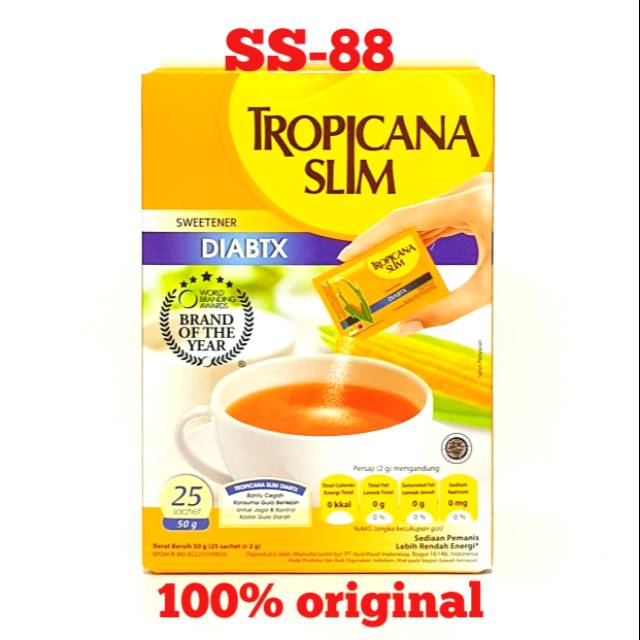 

TROPICANA SLIM SWEETENER DIABTX (BOX ISI 25 SACHET)