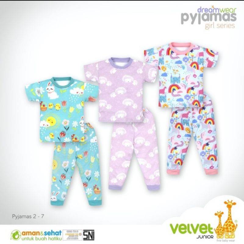 Velvet Junior - 3pcs Dreamwear Bj Pdk Cln Pjg Size 2-10 Over The Rainbow