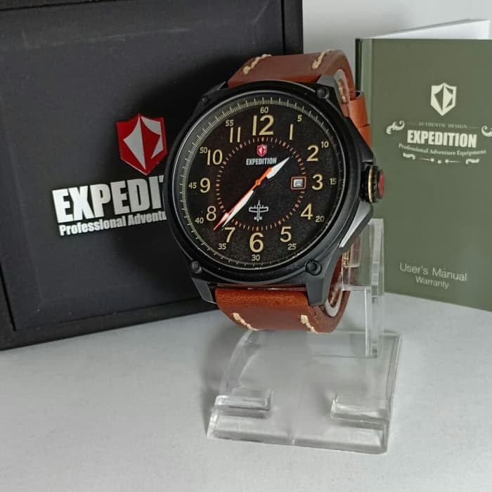 JAM TANGAN PRIA EXPEDITION E 6705 LEATHER BROWN ORIGINAL GARANSI RESMI 1 TAHUN