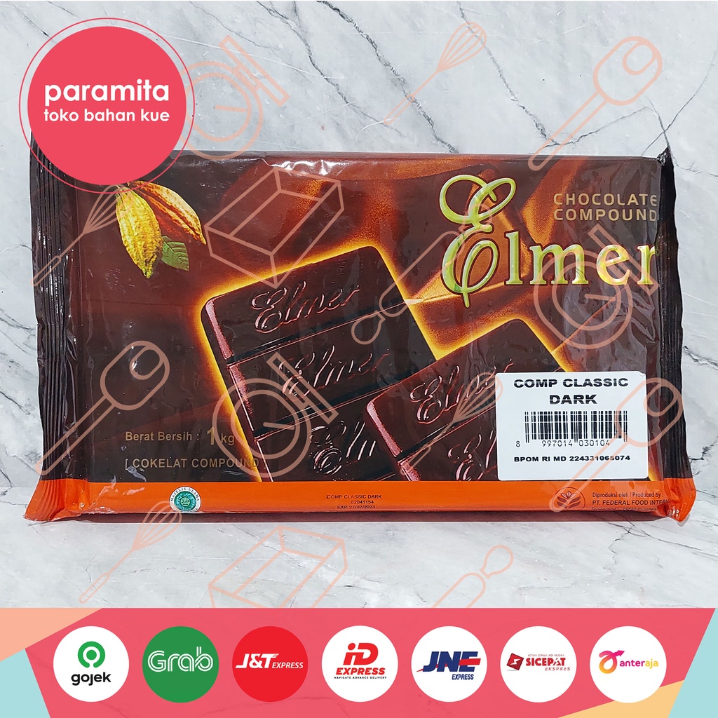 Elmer Coklat Batangan Rasa Banana / Strawberry / Blueberry / Greentea / Dark Coklat / Tiramisu 1kg