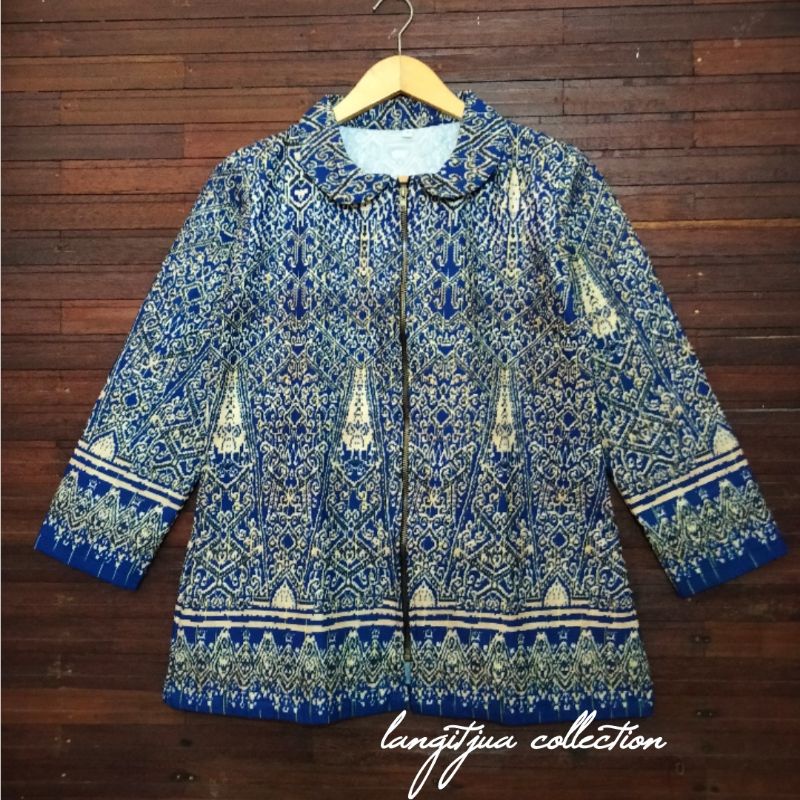 BAJU KERJA BATIK WANITA BUSUI LAPIS TRIKOT| KARMILA BLOUSE BATIK MOTIF SONGKET