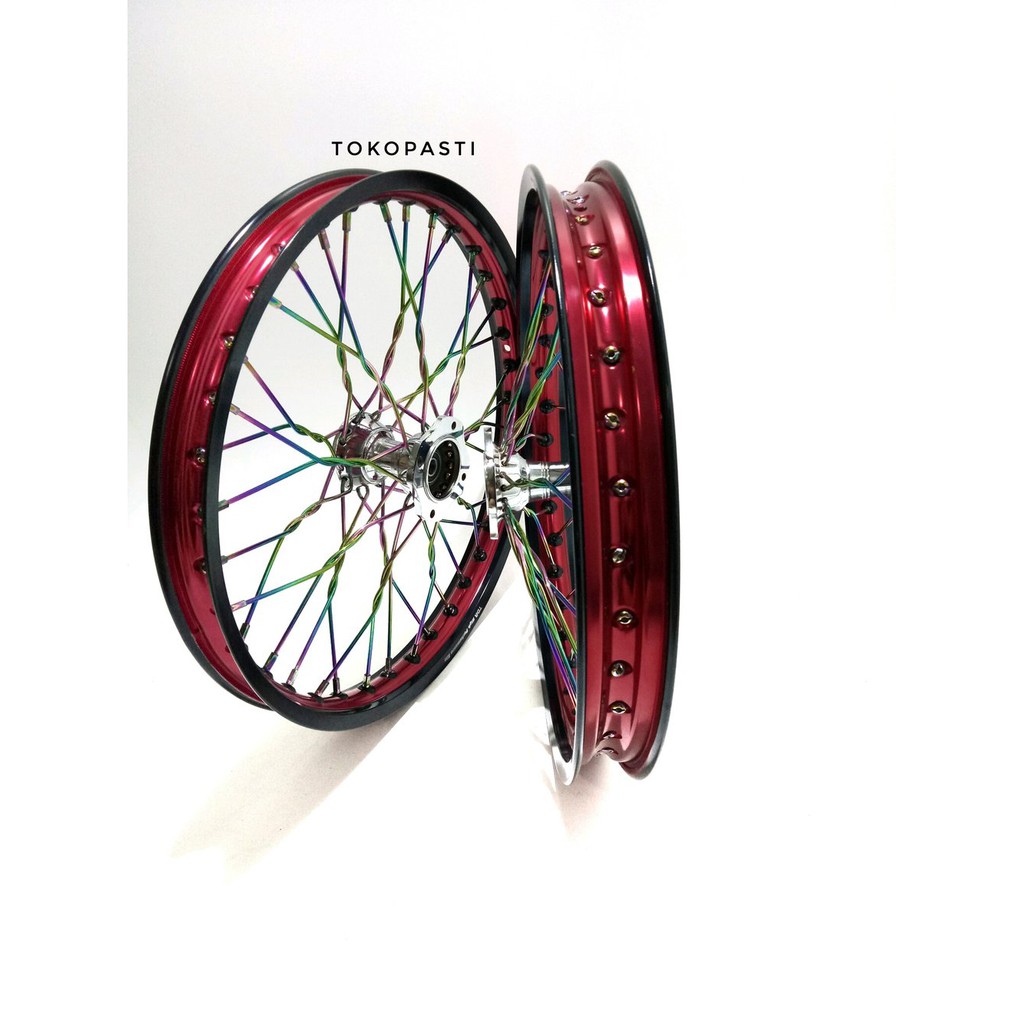 velg sepaket tromol becak jari jari pelangi ring 17 motor cb cbr