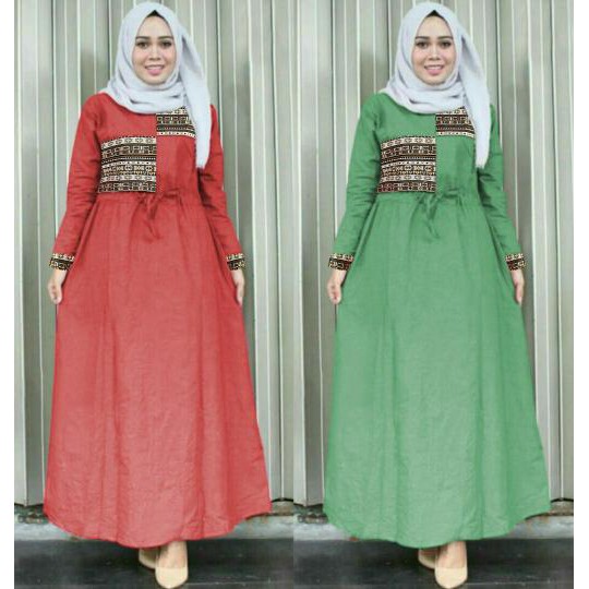 cn 7229 zahidah maxi dress terusan gamis syari wanita murah